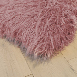20" x 20" x 5" Dusty Rose Sheepskin Faux Fur - Pillow