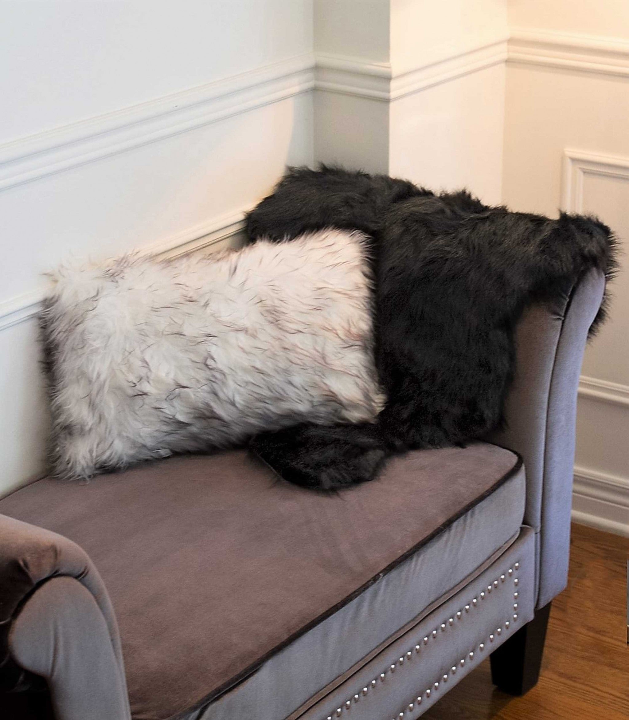 24" x 36" x 1.5" Black, Sheepskin, FAUX FUR, Single - Area Rug