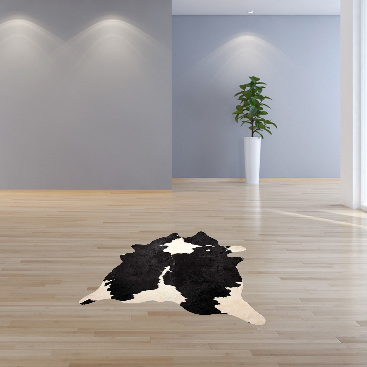 72" x 84" Black and White, Cowhide - Rug