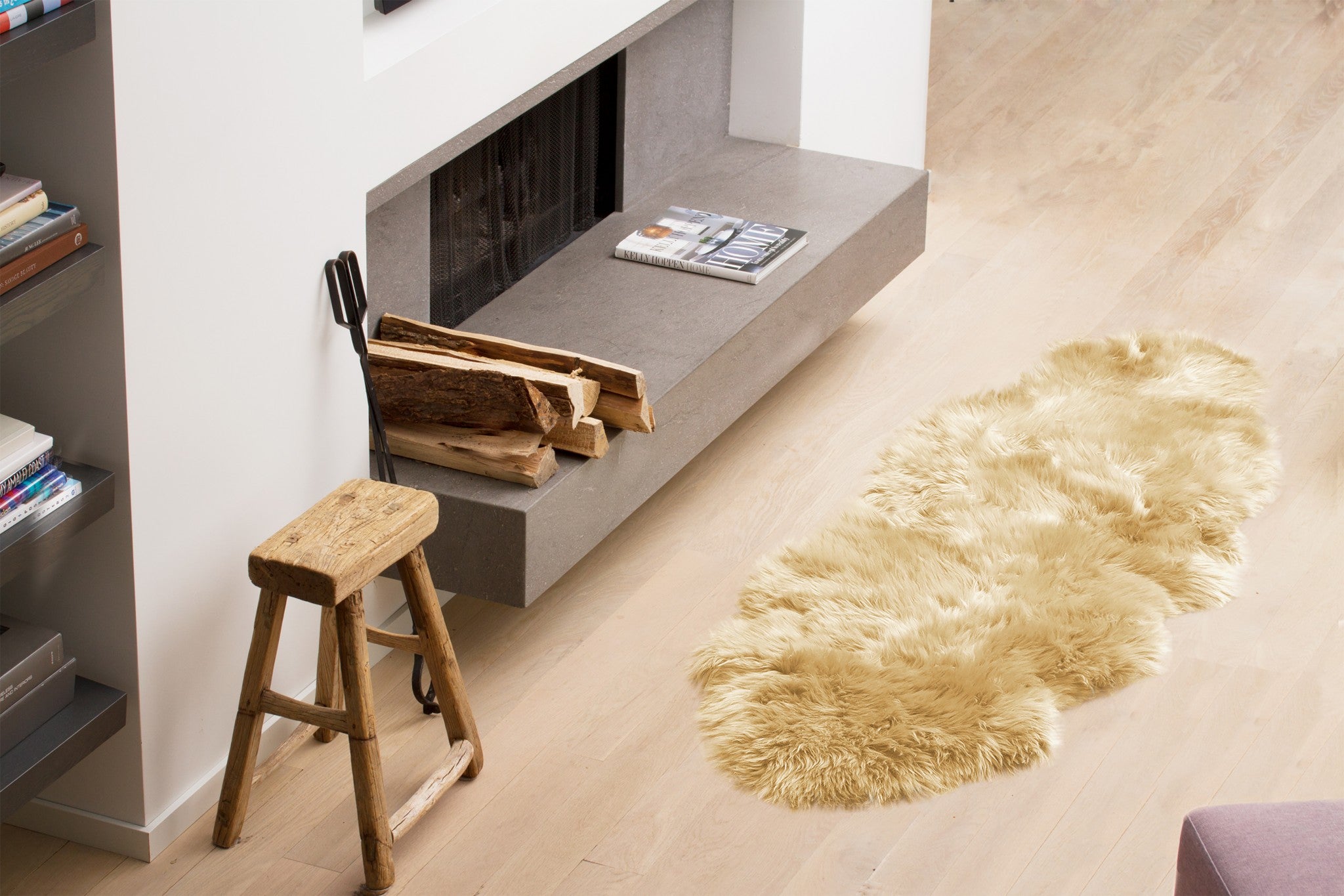 24" x 72" x 2" Gold, Double Sheepskin - Area Rug