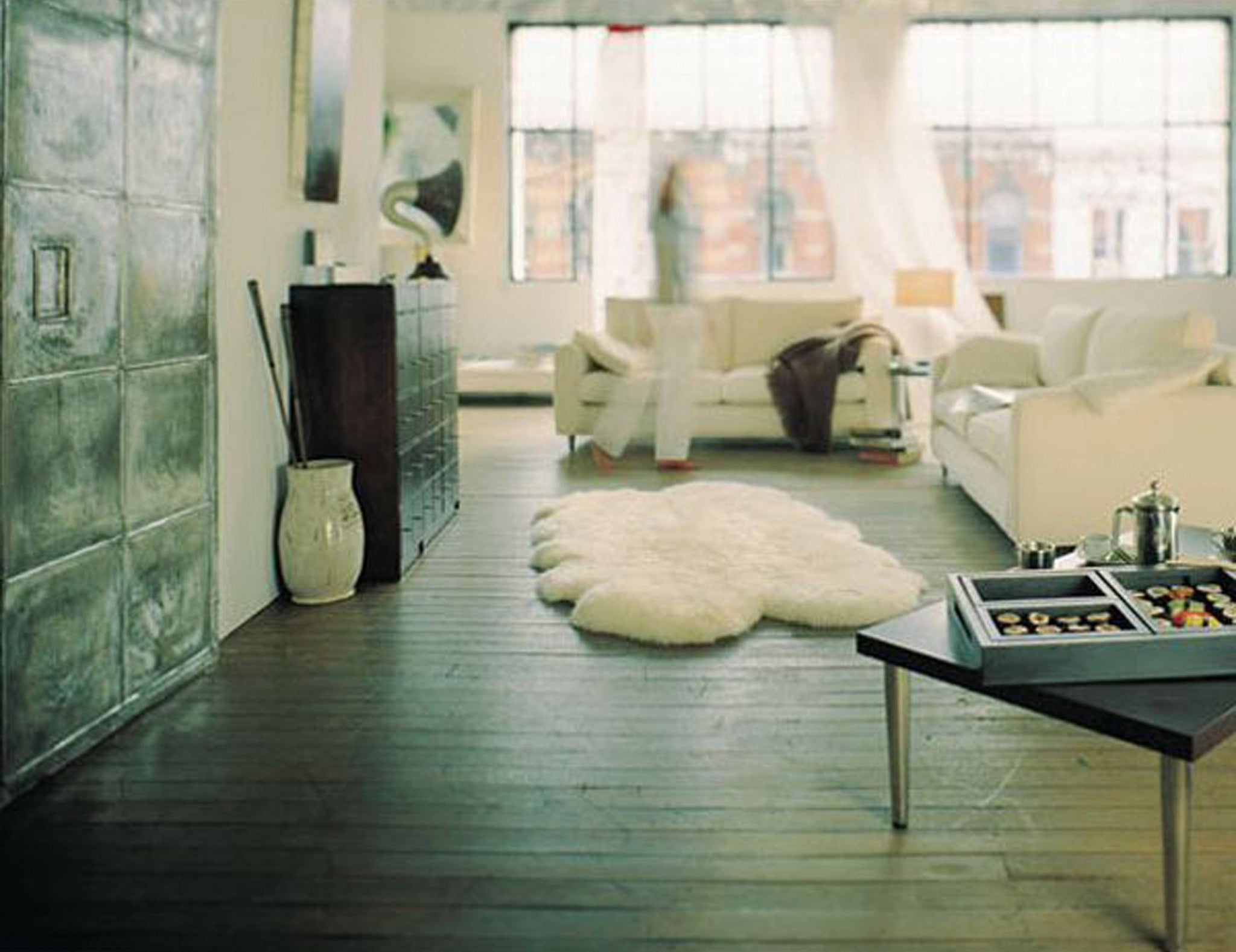 48" x 72" x 2" Natural, Sheepskin - Area Rug