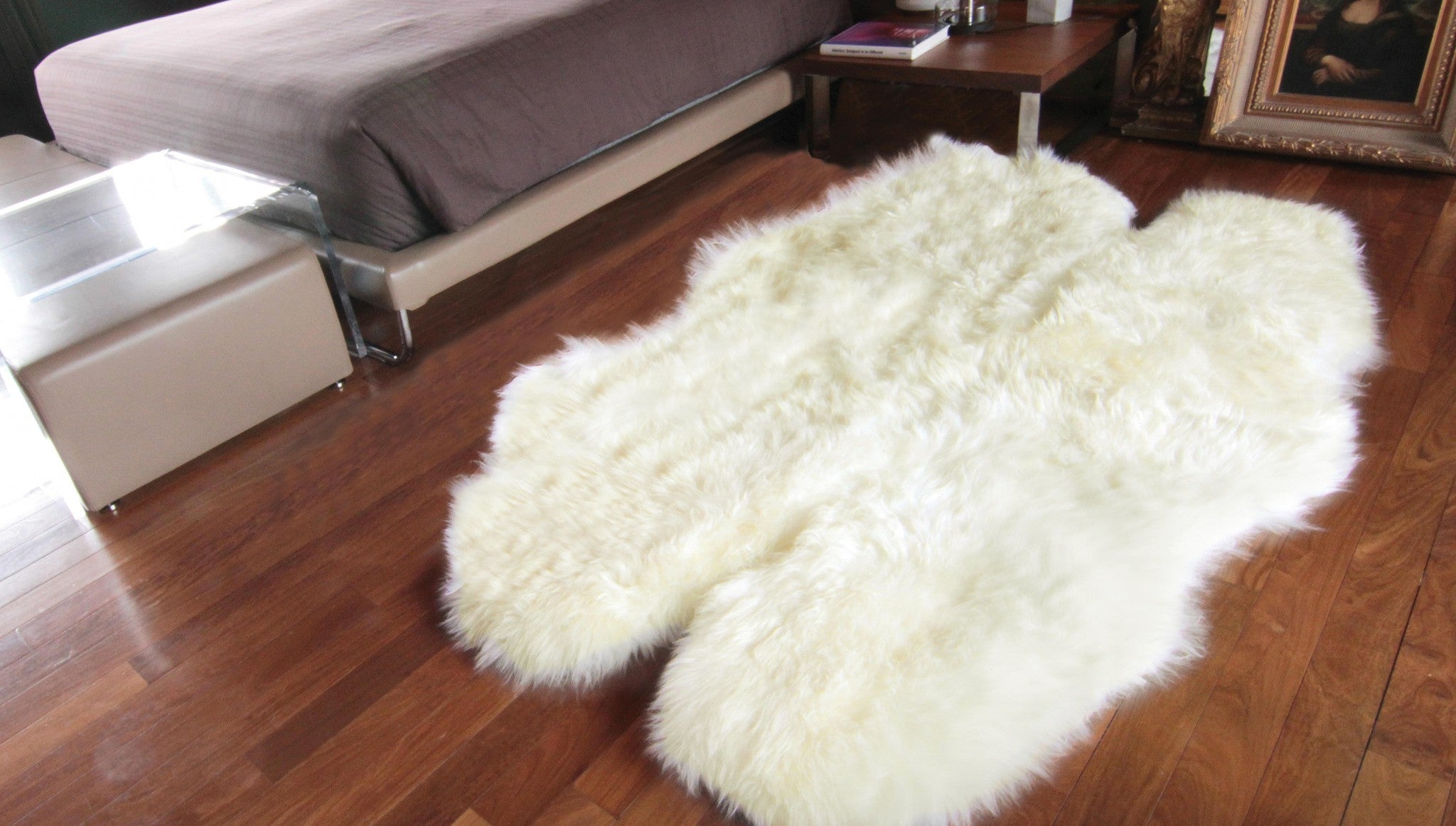 48" x 72" x 2" Natural, Sheepskin - Area Rug