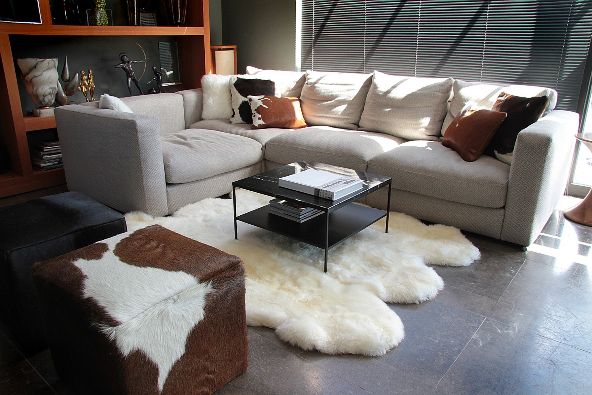72" x 72" x 2" Natural, Sheepskin - Area Rug