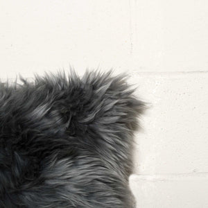 18" x 18" x 5" Gray Sheepskin - Pillow
