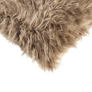 18" x 18" x 5" Tan Faux Fur - Pillow
