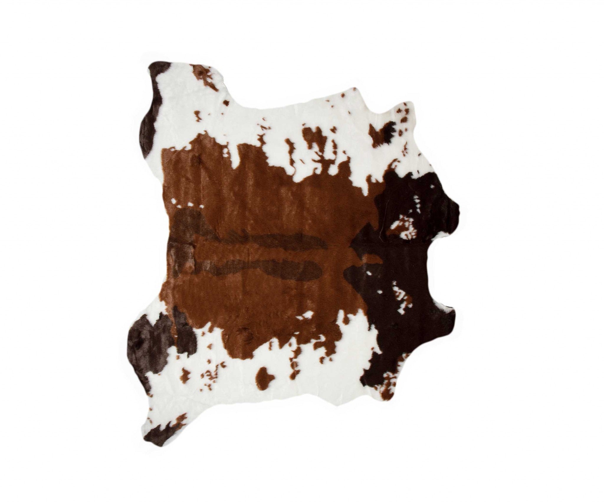 51" x  60" Brownsville Chocolate And White, Faux Hide - Area Rug