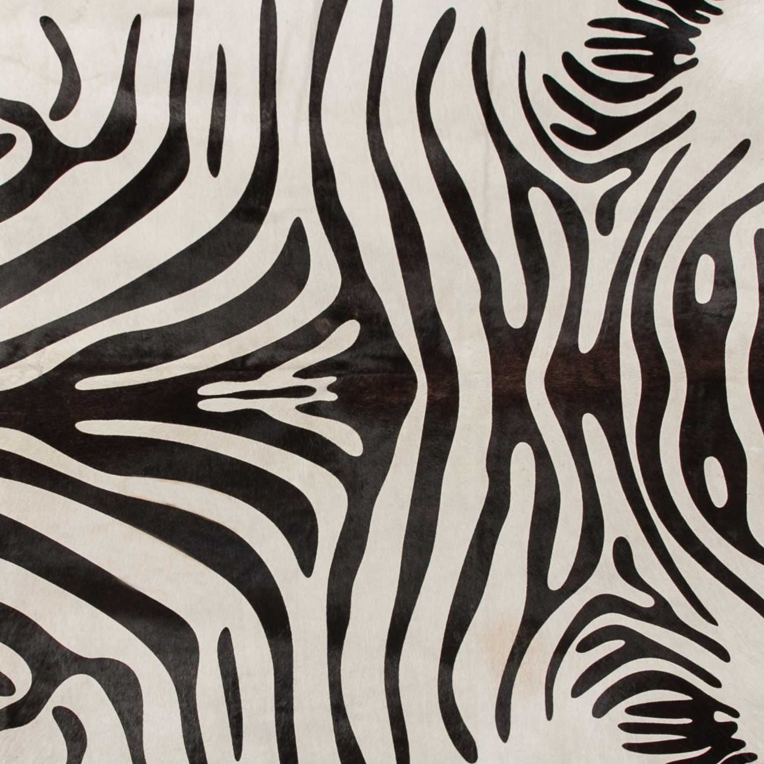 72" x 84" Zebra Black On Off-White, Cowhide - Rug