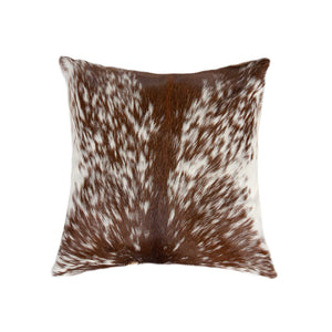 18" x 18" x 5" Salt And Pepper Brown And White Cowhide - Pillow