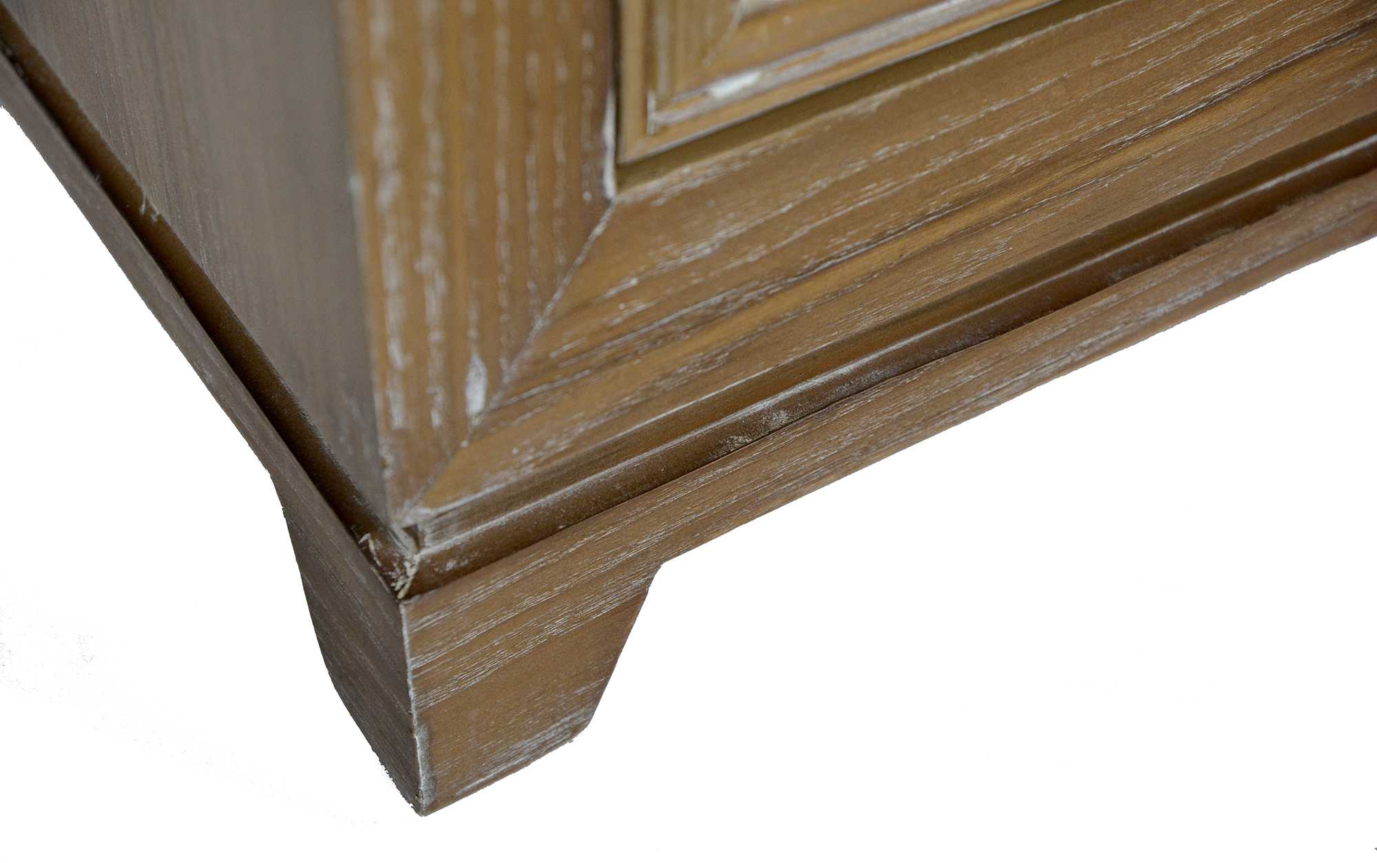 32" X 14" X 32" Ashwood Veneer MDF  Wood  Mirrored Glass Sideboard with  Doors