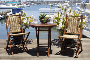 20" X 15" X 36" Brown Bamboo  Natural Water Hyacinth Bamboo Water Hyacinth and Bamboo set of  Chairs and a Table