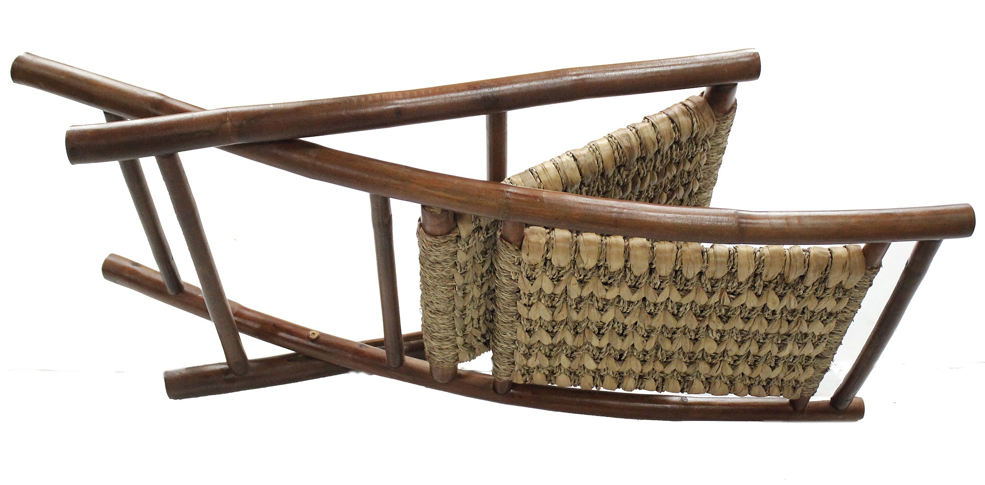20" X 15" X 36" Brown Bamboo  Natural Water Hyacinth Bamboo Water Hyacinth and Bamboo set of  Chairs and a Table