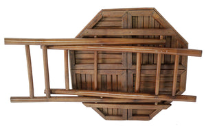 20" X 15" X 36" Brown Bamboo  Black and White Poly-Rattan Bamboo Set of  Chairs and a Table