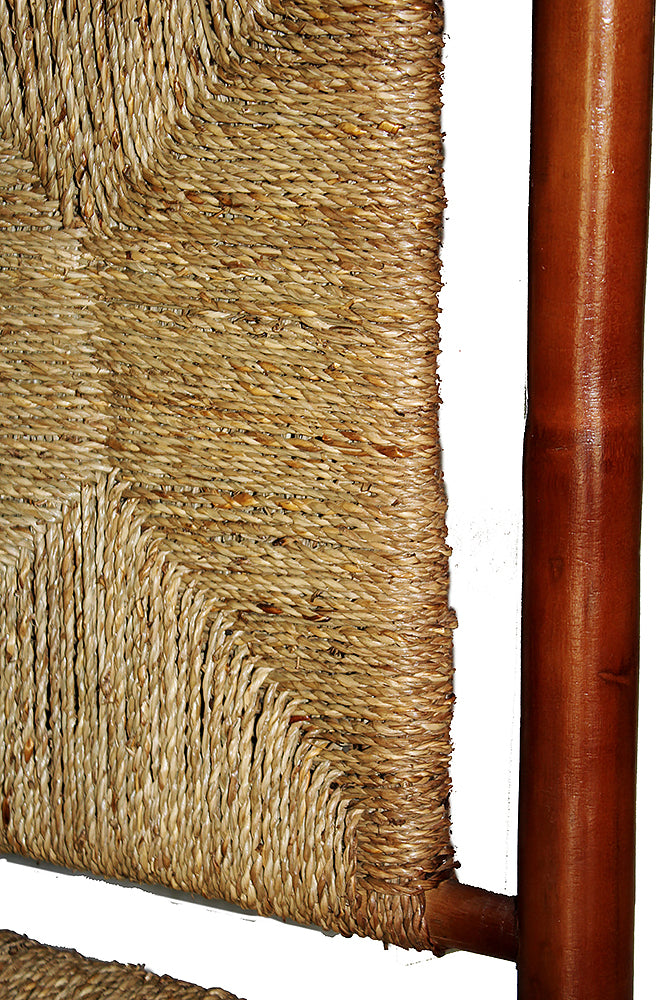 20" X 15" X 36" Brown Bamboo  Natural Sea Grass Bamboo Weave set of  Chairs and a Table
