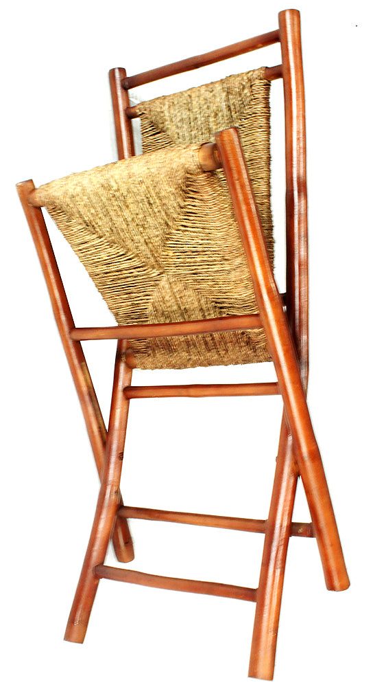 20" X 15" X 36" Brown Bamboo  Natural Sea Grass Bamboo Weave set of  Chairs and a Table