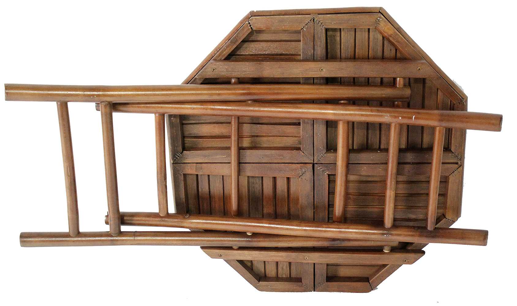 20" X 15" X 36" Brown Bamboo  Natural Sea Grass Bamboo Set of  Chairs and a Table with Seagrass Seating