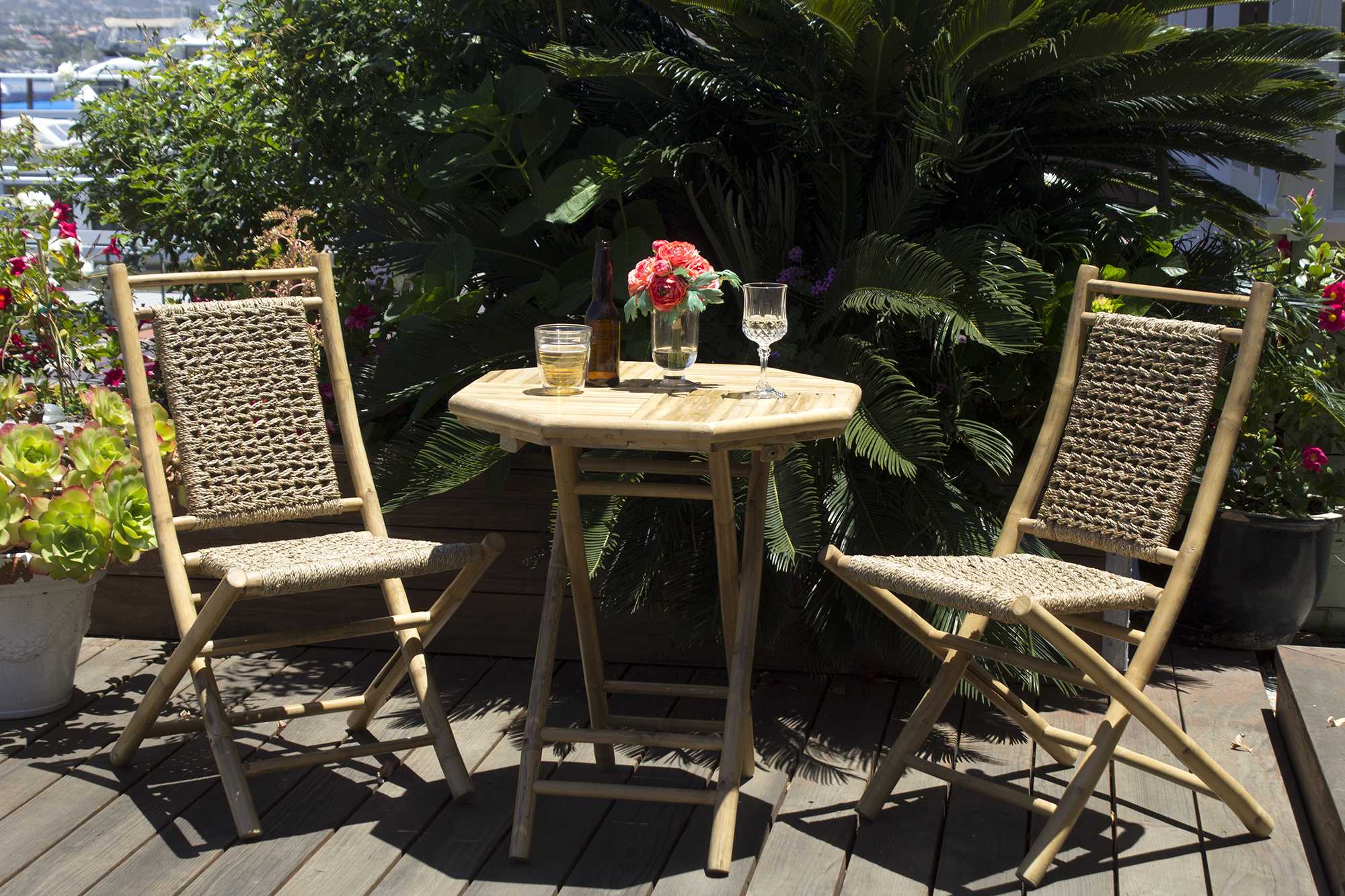 20" X 15" X 36" Brown Bamboo  Natural Sea Grass Bamboo Tall Accent Chair with a Mirrored Glass Drawer and Door