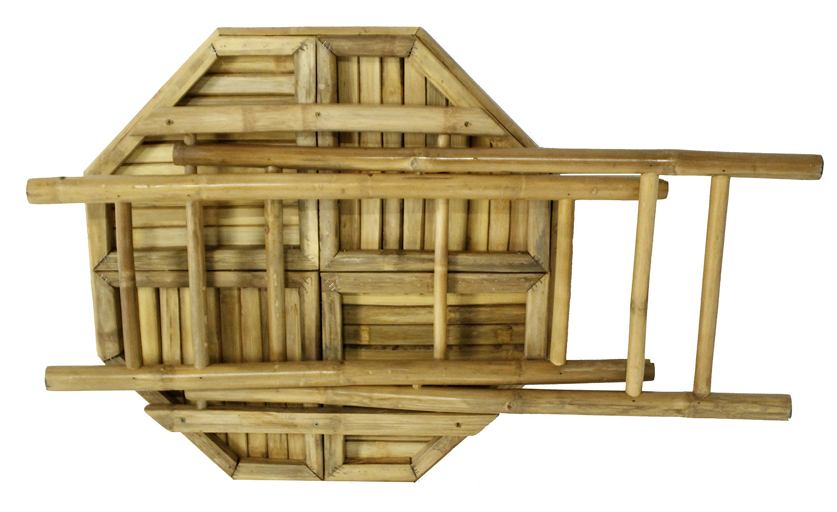 20" X 15" X 36" Brown Bamboo  Natural Sea Grass Bamboo Tall Accent Chair with a Mirrored Glass Drawer and Door