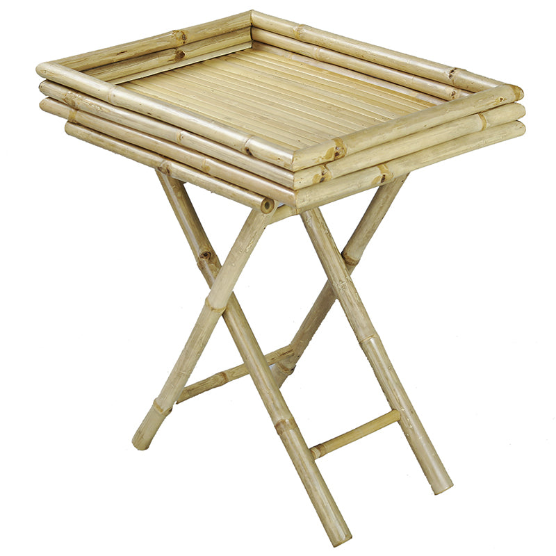 24" X 16" X 25" Natural Bamboo  Natural Bamboo Folding Tray Table