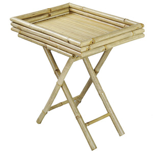 24" X 16" X 25" Natural Bamboo  Natural Bamboo Folding Tray Table