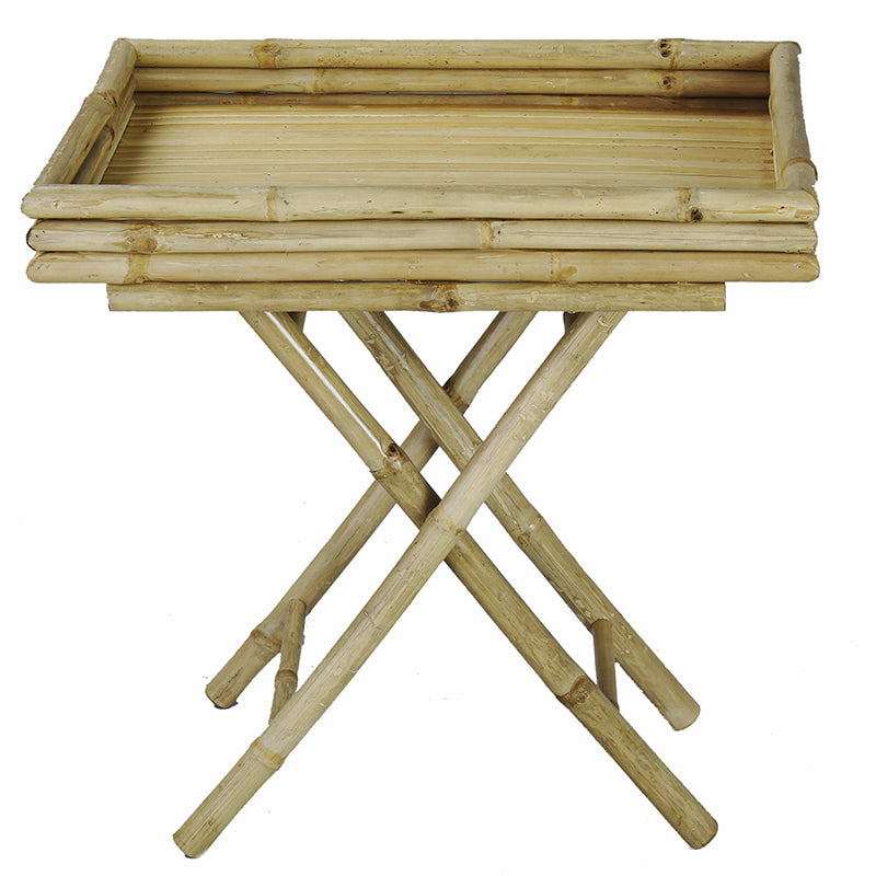 24" X 16" X 25" Natural Bamboo  Natural Bamboo Folding Tray Table