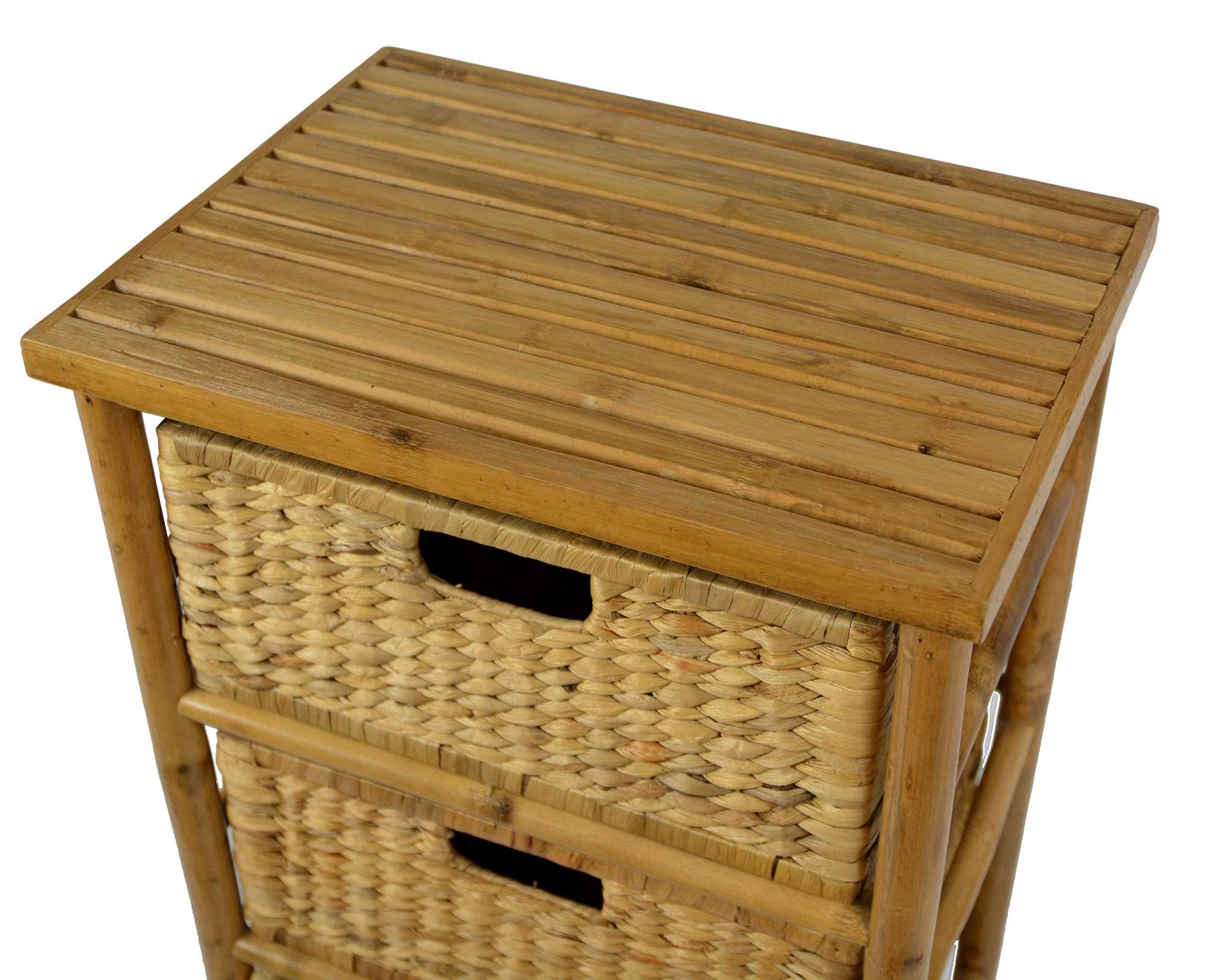 17.75" X 13" X 30.5" Natural Bamboo Storage Cabinet with Baskets