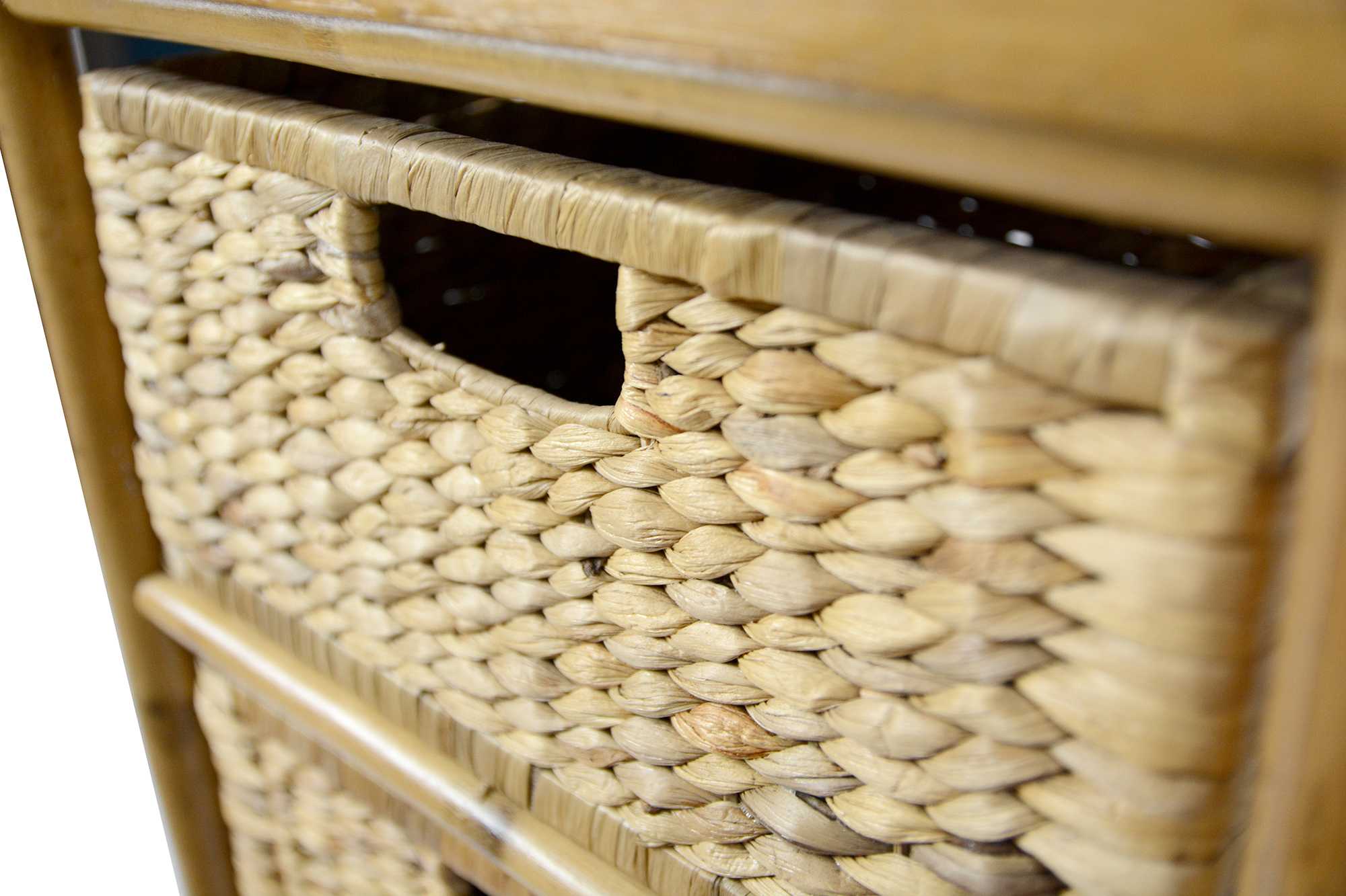 17.75" X 13" X 30.5" Natural Bamboo Storage Cabinet with Baskets