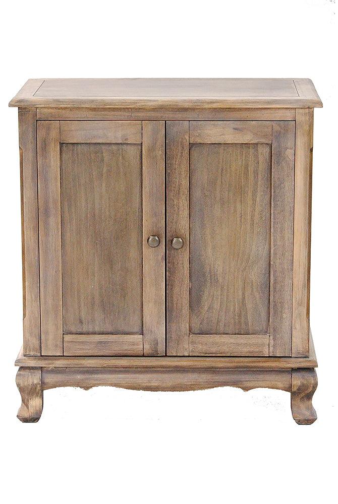 27.6" X 15" X 30" Rustic Wood Wood Pine Sideboard with Doors and a Shelf