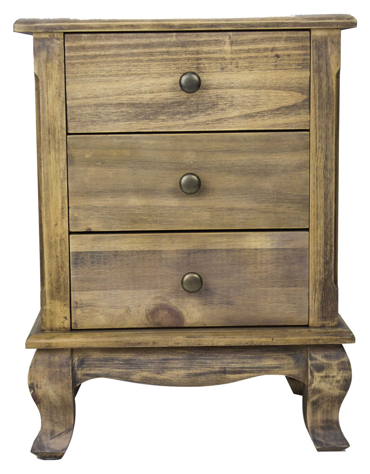 18" X 14" X 24" Rustic Wood Wood  Pine  Nightstand with  Drawers