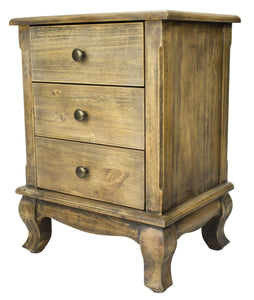 18" X 14" X 24" Rustic Wood Wood  Pine  Nightstand with  Drawers