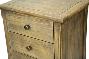 18" X 14" X 24" Rustic Wood Wood  Pine  Nightstand with  Drawers
