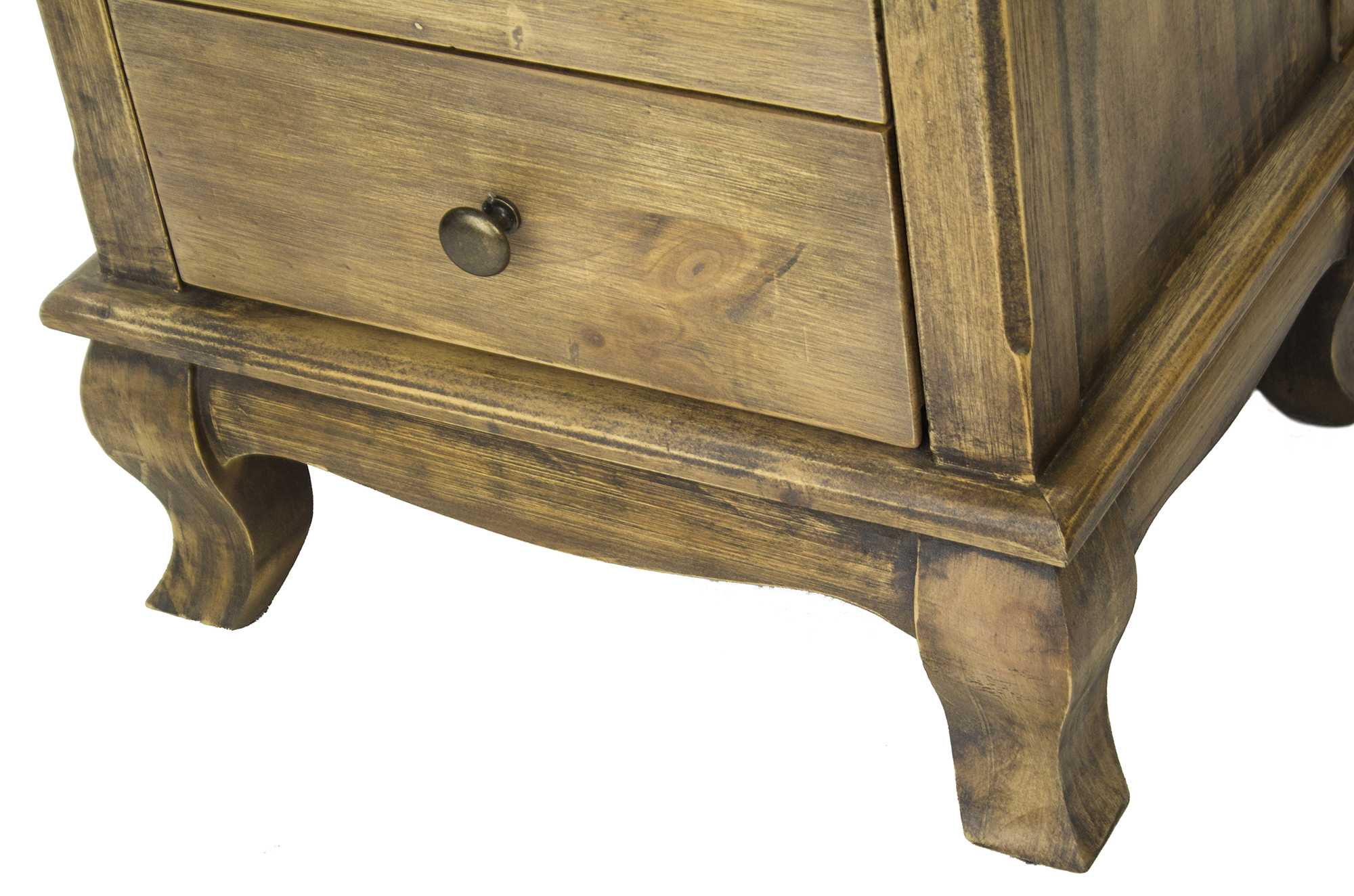 18" X 14" X 24" Rustic Wood Wood  Pine  Nightstand with  Drawers