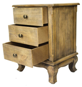18" X 14" X 24" Rustic Wood Wood  Pine  Nightstand with  Drawers