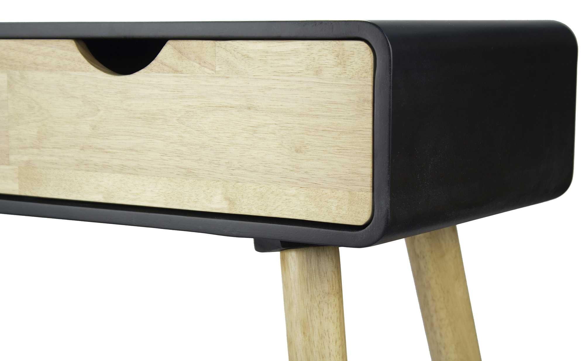 35.5" X 12" X 31.5" Black MDF Wood Console Table with Drawers