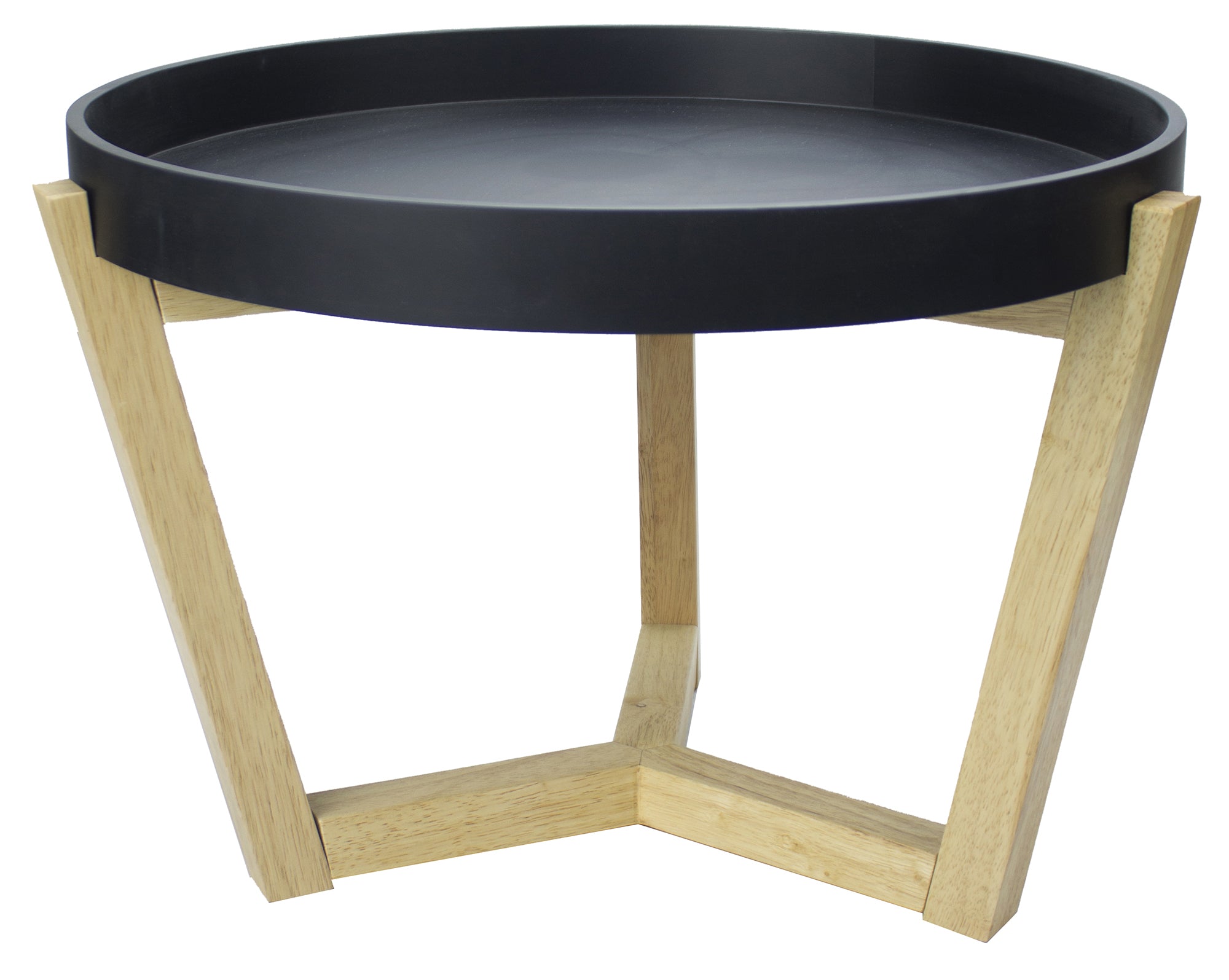22" X 22" X 16" Black MDF  Wood Coffee Table