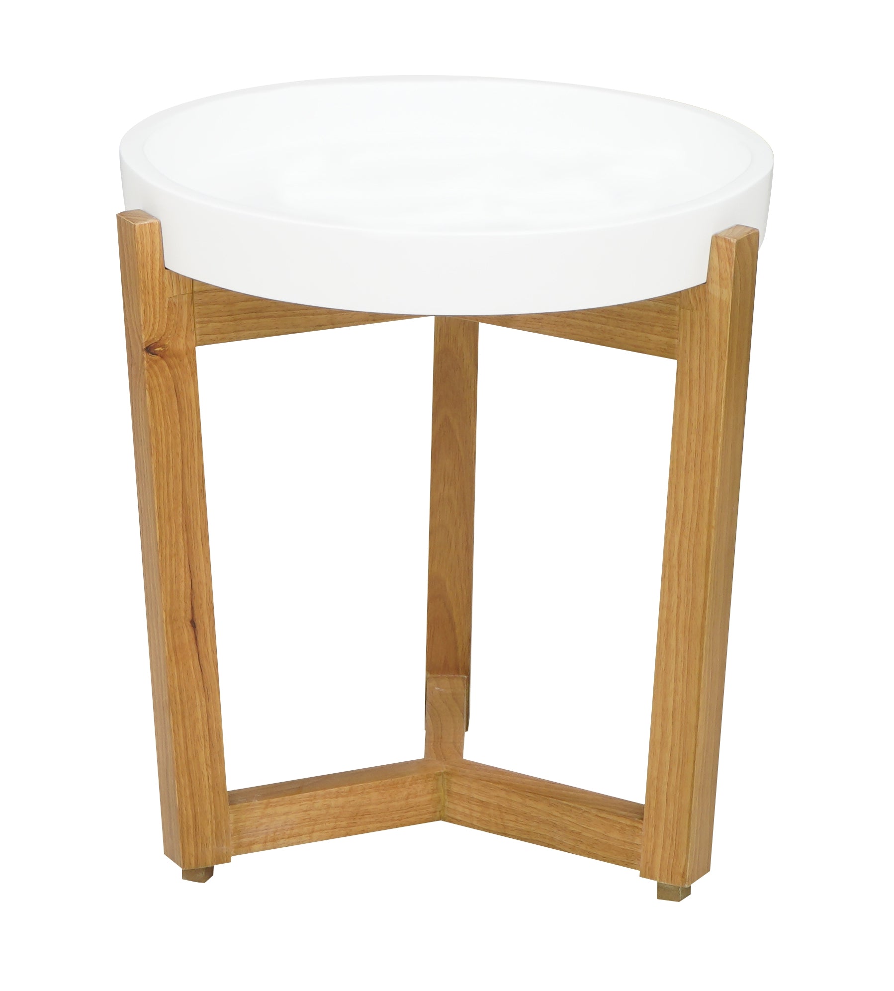 22" X 22" X 16" White MDF  Wood Coffee Table