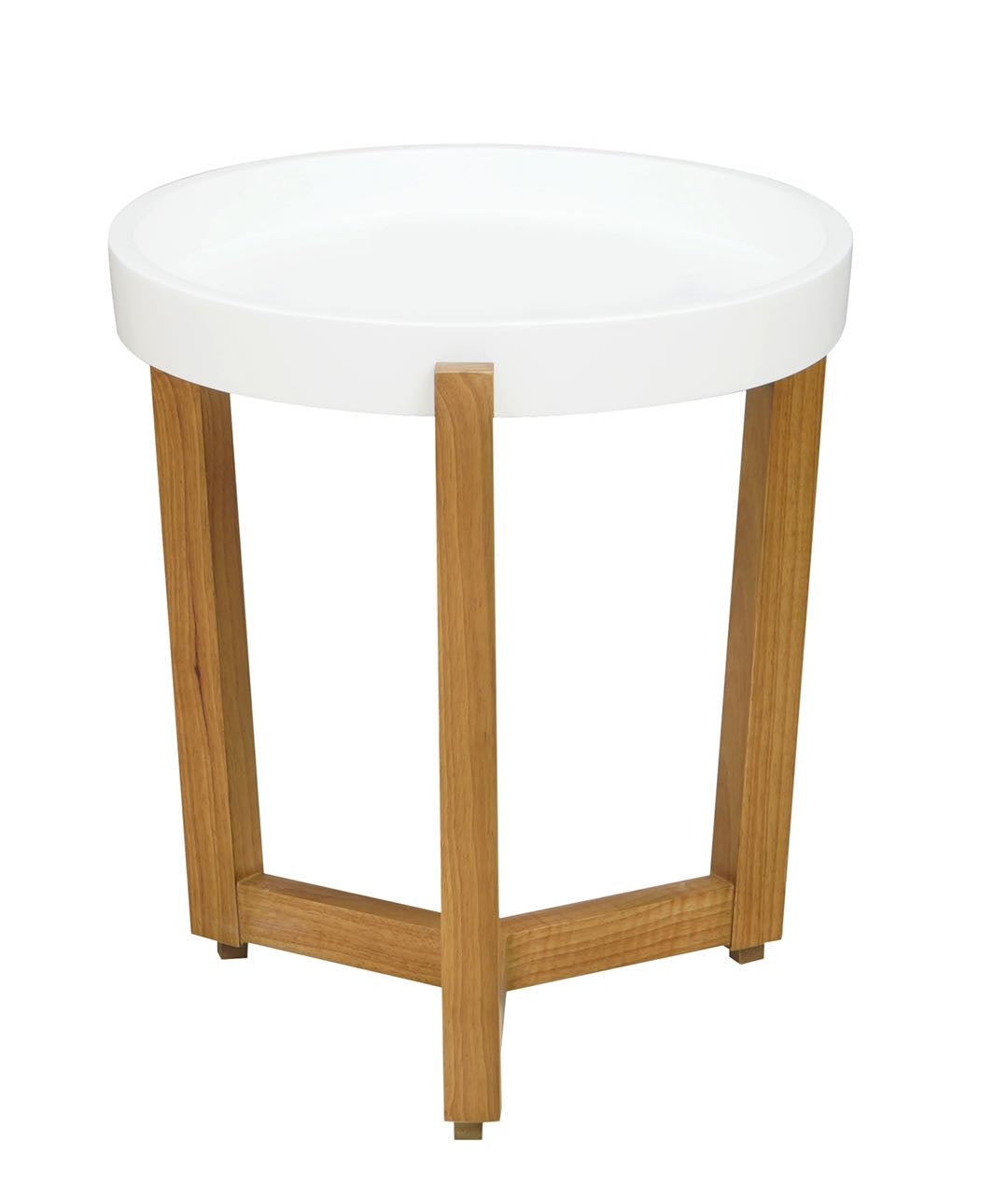 22" X 22" X 16" White MDF  Wood Coffee Table