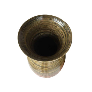 29.5" Tall Distressed Gold Spun Bamboo Floor Vase