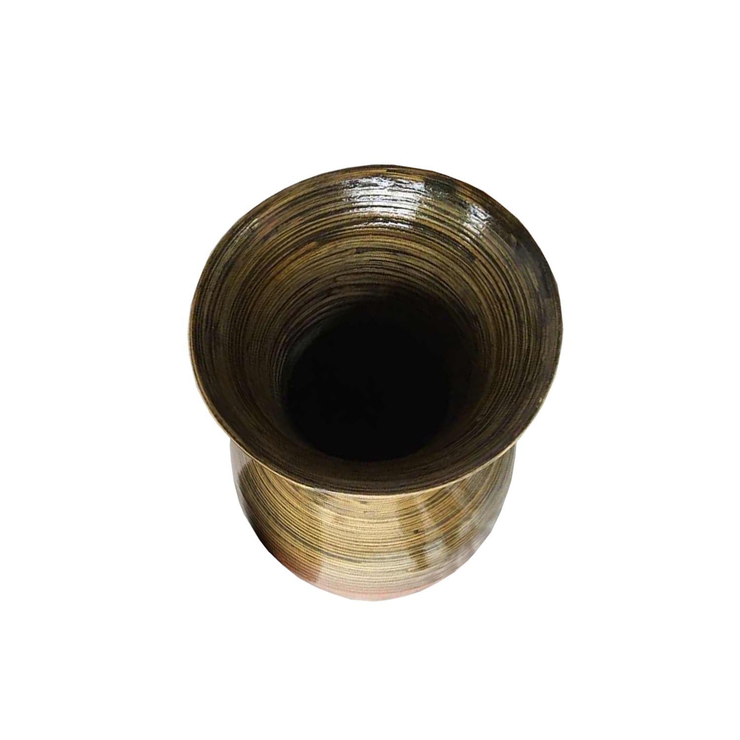 29.5" Tall Distressed Gold Spun Bamboo Floor Vase