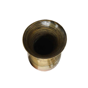 29.5" Tall Distressed Gold Spun Bamboo Floor Vase