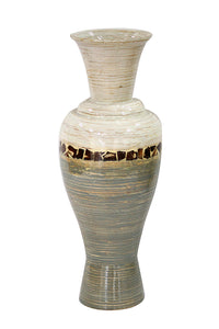 Talia Ivory to Gray with Coconut Shell Spun Bamboo Vase