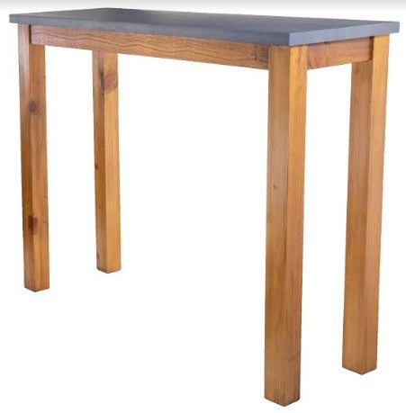 39.5" X 14" X 31.5" Acacia And Cement MDF Wood Acacia Console Table