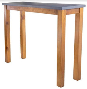 39.5" X 14" X 31.5" Acacia And Cement MDF Wood Acacia Console Table