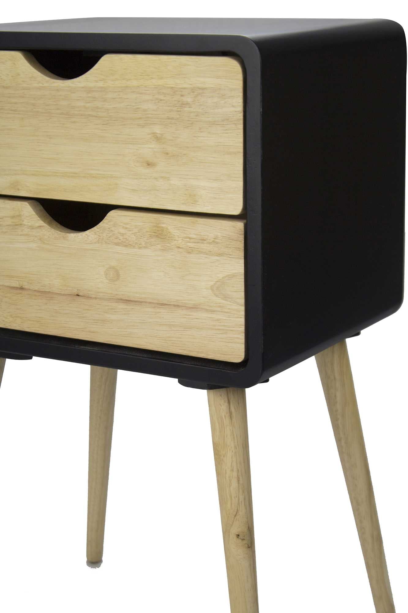 16" X 12" X 26" Black MDF  Wood End Table with  Drawer
