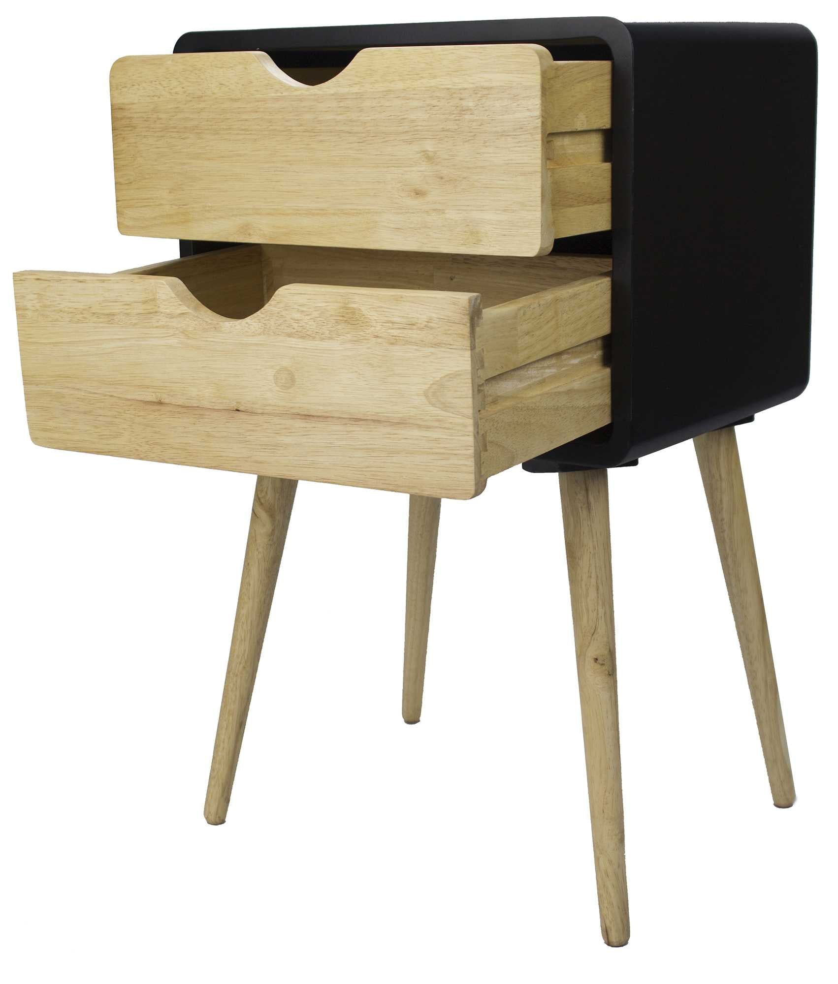 16" X 12" X 26" Black MDF  Wood End Table with  Drawer