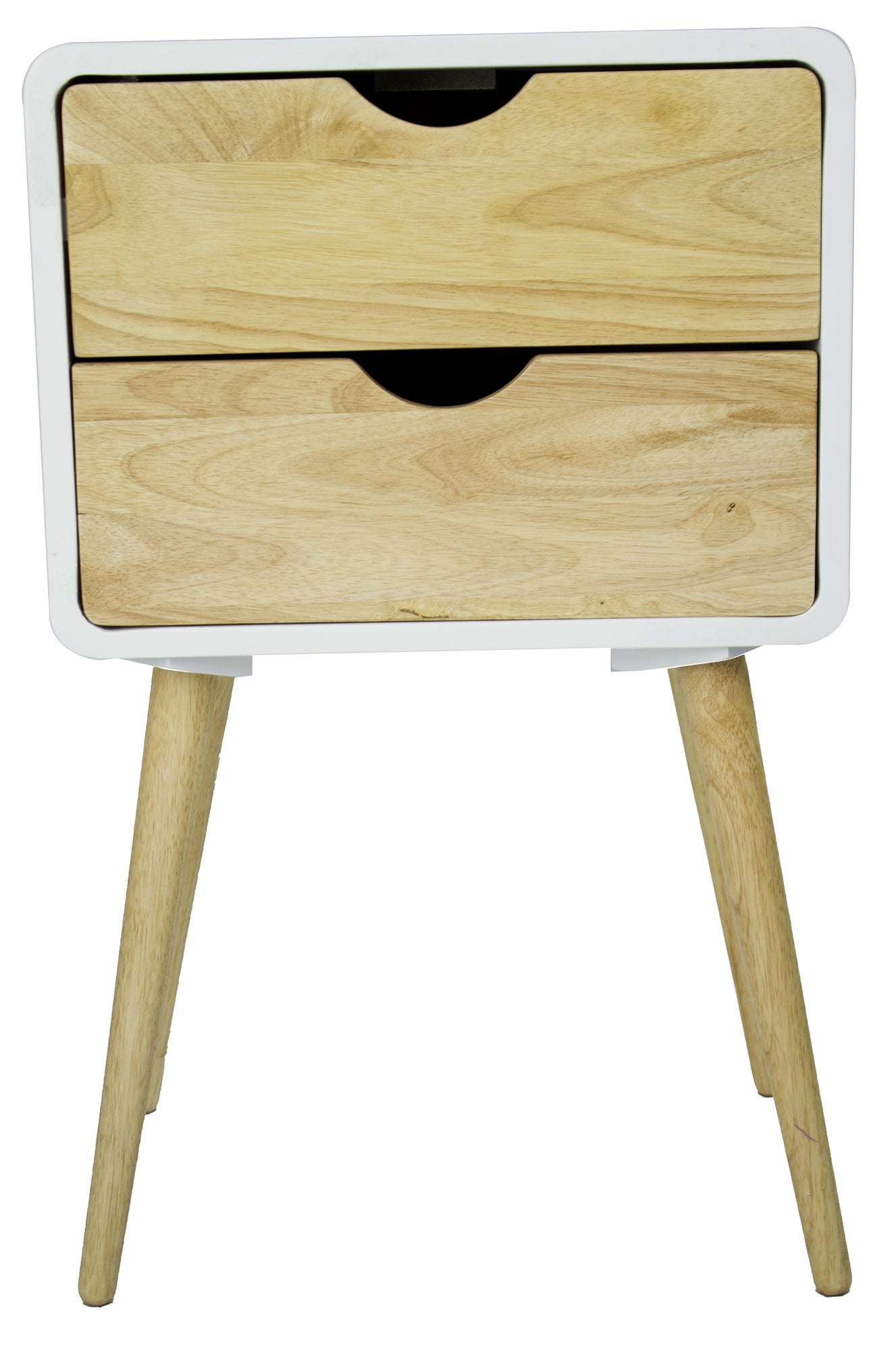 16" X 12" X 26" White MDF  Wood End Table with  Drawer