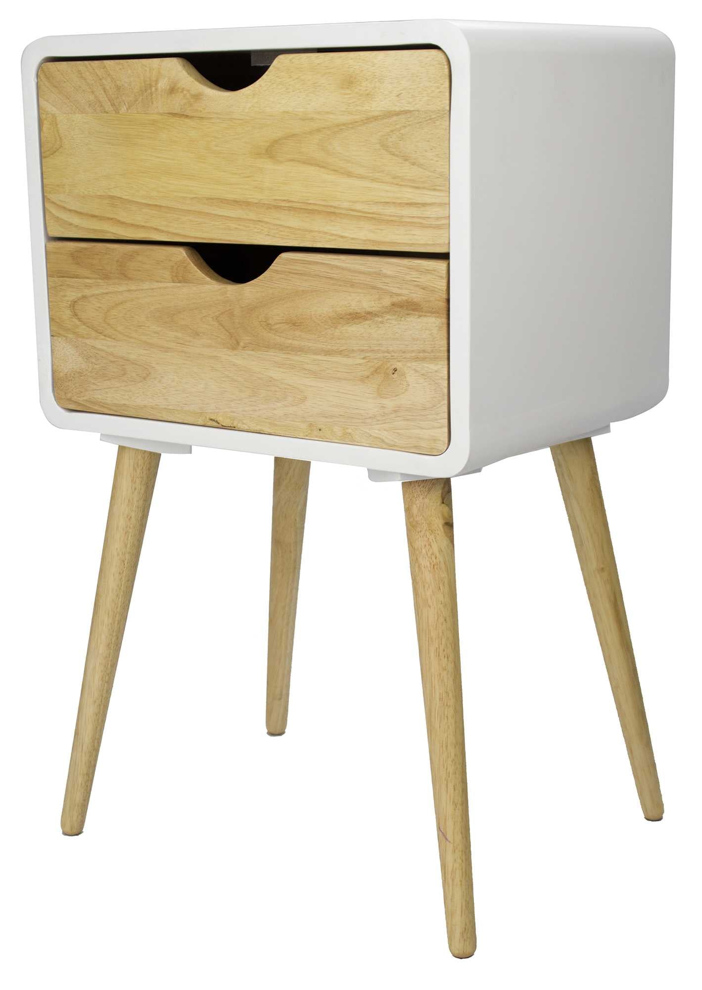 16" X 12" X 26" White MDF  Wood End Table with  Drawer