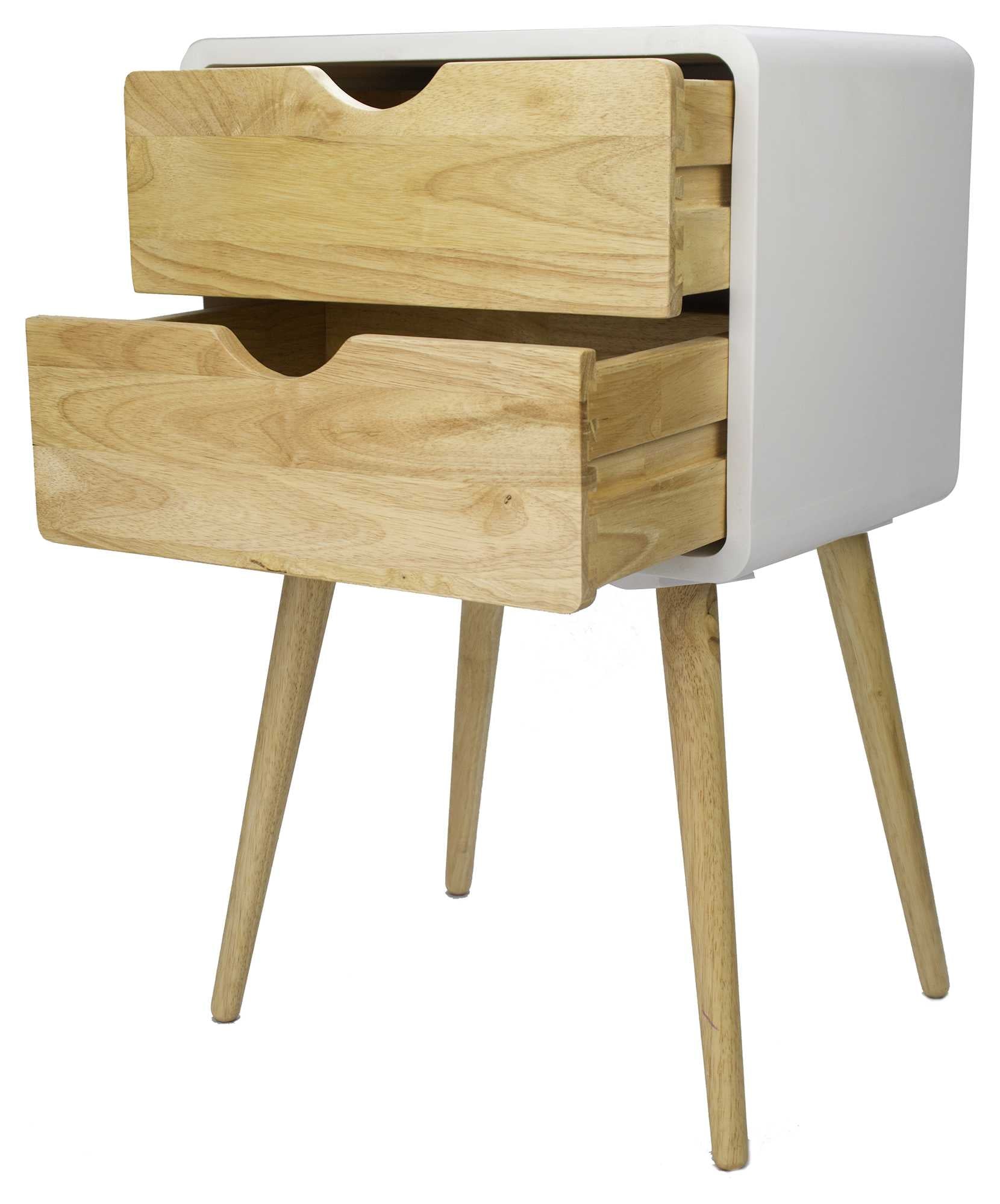 16" X 12" X 26" White MDF  Wood End Table with  Drawer