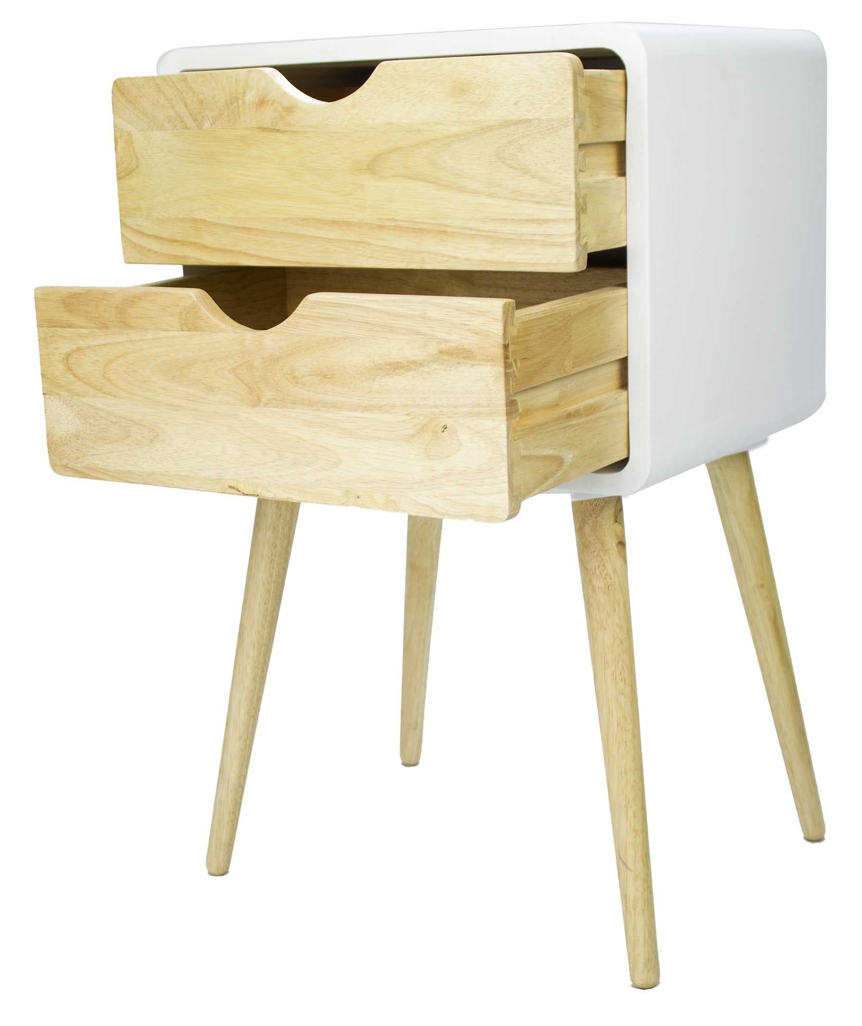 16" X 12" X 26" White MDF  Wood End Table with  Drawer