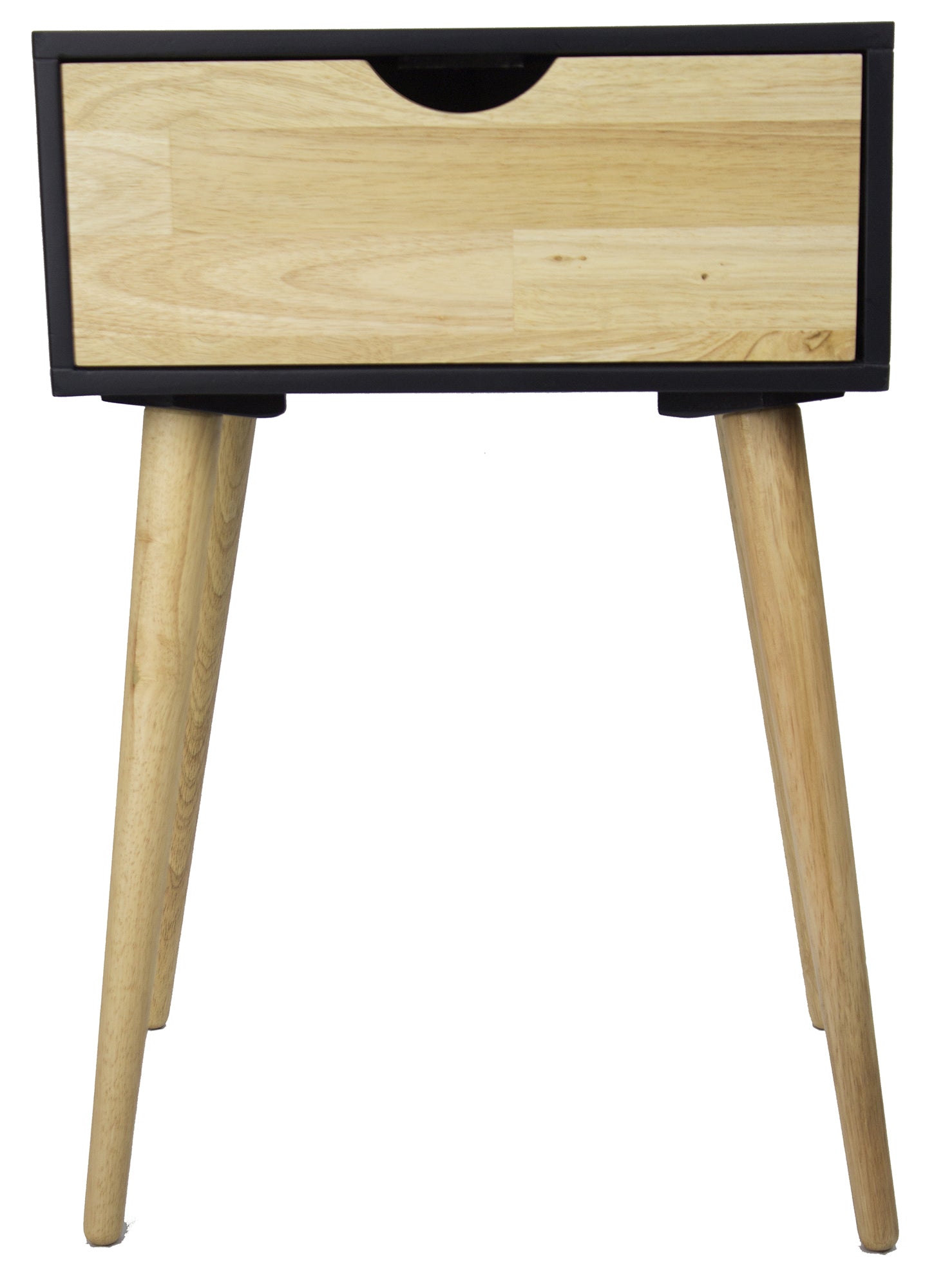 16" X 12" X 24" Black MDF  Wood End Table with  Drawer