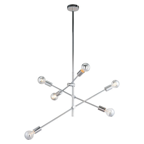 31.5" X 31.5" X 76" Chrome Metal Ceiling Lamp